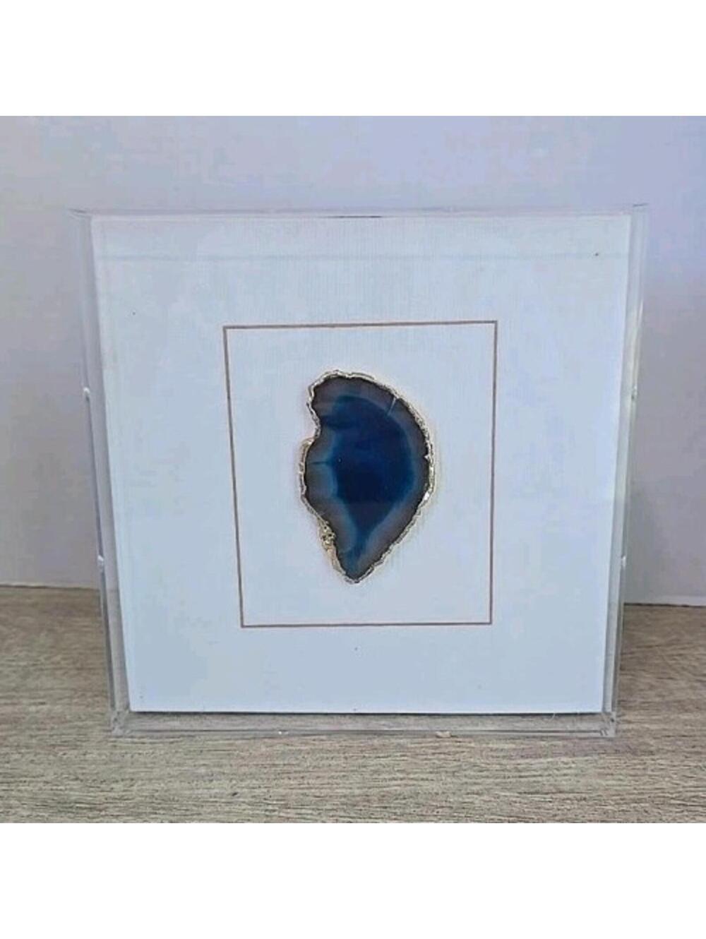 Agate Polished Slabs Wall Art Mounted And Encased In an Acrylic Shadow Box